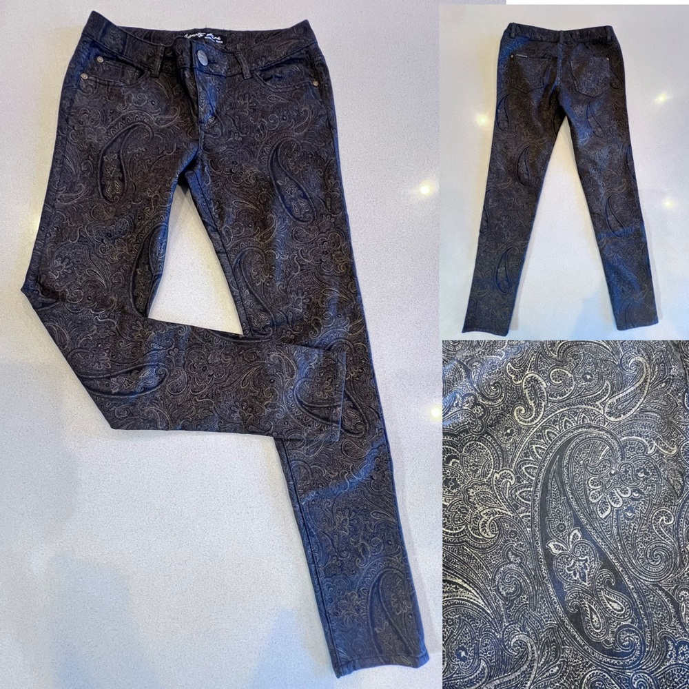 Paisley Black Foil Gold Celebrity Pink Sz 7 Whimsigoth Boho Western